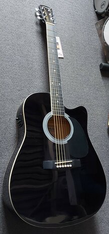 Nashville by Richwood electro-akoestische gitaar met dikke hoes, zwart