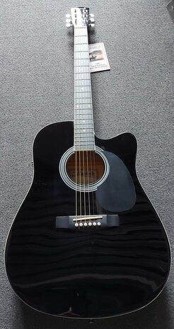 Nashville by Richwood electro-akoestische gitaar met dikke hoes, zwart