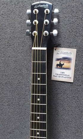 Nashville by Richwood electro-akoestische gitaar met dikke hoes, zwart