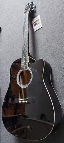 Nashville by Richwood electro-akoestische gitaar met dikke hoes, zwart