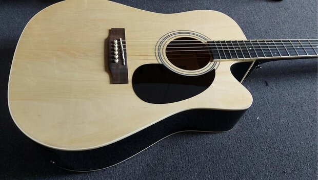 Nashville by Richwood electro-akoestische gitaar met dikke hoes