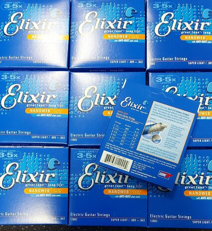Elixir 009 gecoate snaren nanoweb elektr gitaar 12002 super light 