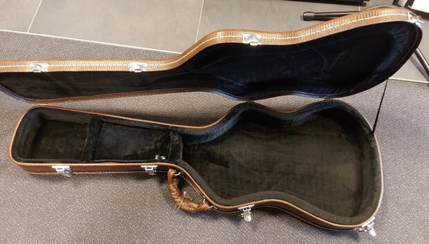 Houten koffer voor stratocasters, bruin kroko 