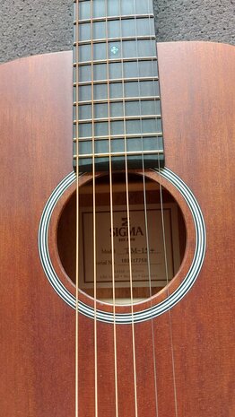 Sigma TM-15+ Traveler gitaar massief mahonie met dikke hoes