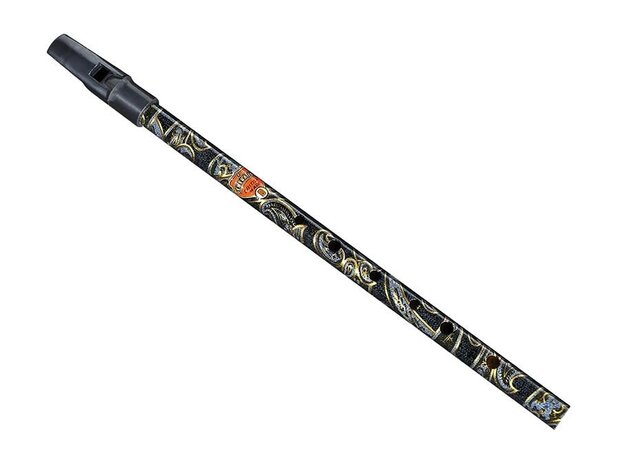 Tinwhistle "Bobo", brass, Paisley Black, fluit