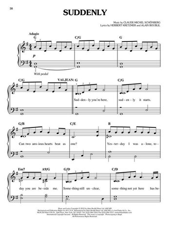 Les Misérables, Piano Solo