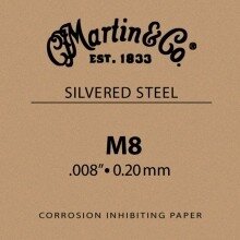 Martin Traditional Series silvered plain steel snaar, 008, 009, 010 of 011