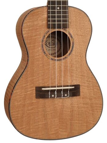 Korala Concert Ukelele met gitaarmechanieken en rosewood toets, all flamed Okume