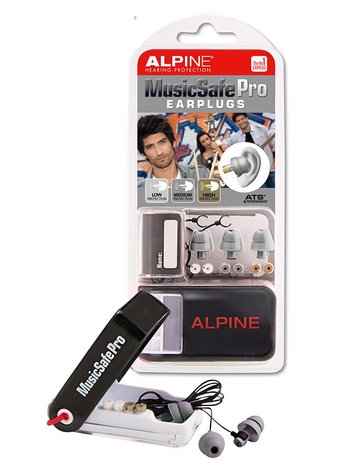 Alpine Music Safe Pro gehoorbescherming, wit, grijs of zwart