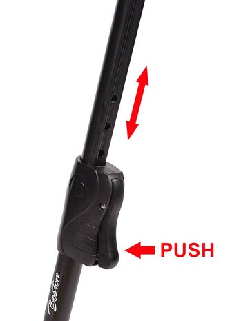 Hoge luxe gitaarstandaard, tripod model met auto-grip, hoog hangmodel, metaal, zwart