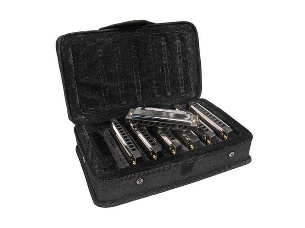 Belcanto mondharmonicaset van 7 stuks met koffer