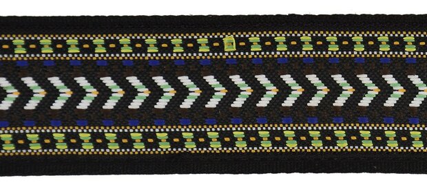 Gaucho Traditional Series gitaarriem, zwart/groen