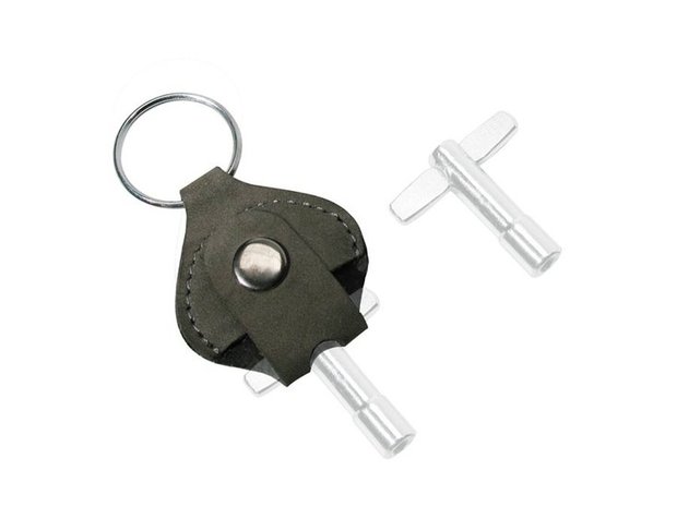 Sleutelhanger met leren plectrumhouder (inclusief plectrum) zwart