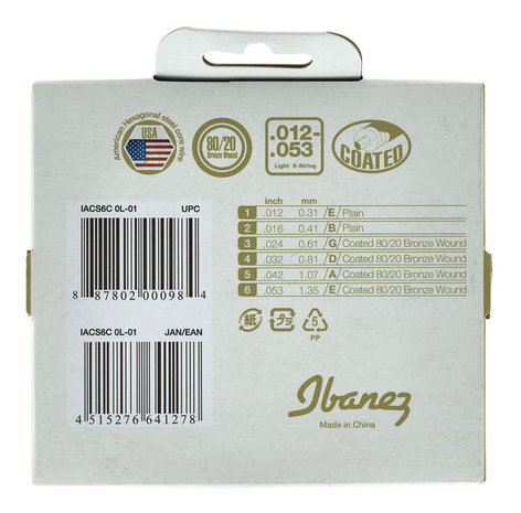 Ibanez IACS6C steelstring voor westerngitaar 012-053, gecoat