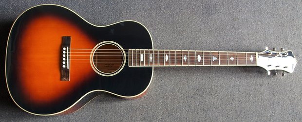 Recording King Acoustic Guitar All Solid Troubadour Sunburst