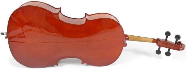 Cello 1/8 (kindermaat vanaf ca 4 jaar) incl gevoerde hoes, strijkstok