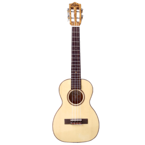 Leho concert ukelele Spruce Top Spalted Maple Archback met hoes