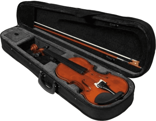 Herald 4/4 viool met koffer en strijkstok, volledig massief met ebony toets