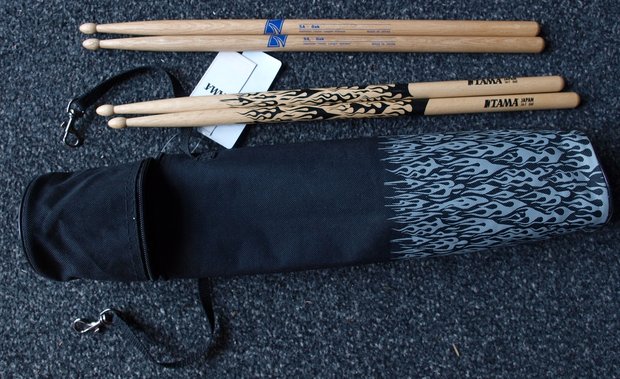 Tama sticktas met 2 paar drumsticks 5A Oak