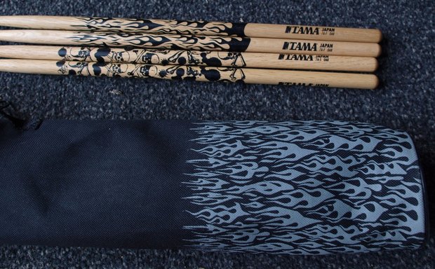 Tama sticktas met 2 paar drumsticks 7A Oak