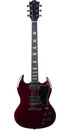 EKO-SG-model-in-Cherry-Red-nu-met-riem-muziekboek+cd+dvd-plectrum-kabel-en-snaren