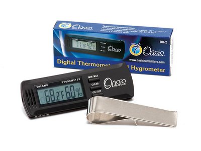 Oasis digital hygrometer met kofferclip